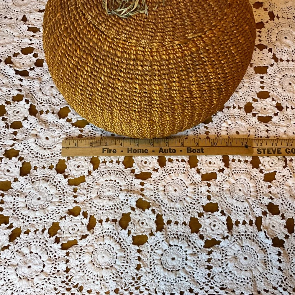 Woven Decorative Pumpkin Basket Lid Fall Autumn Harvest Thanksgiving Apprx 10.5